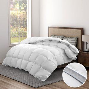Oversize Queen Goose Feaather/Down Comforter All Season Duvet in White